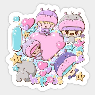 I love hippos Sticker